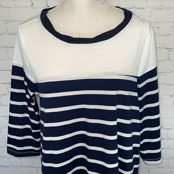 Umgee Striped Blouse w/ Ruffle Hem - Picture 2 of 7
